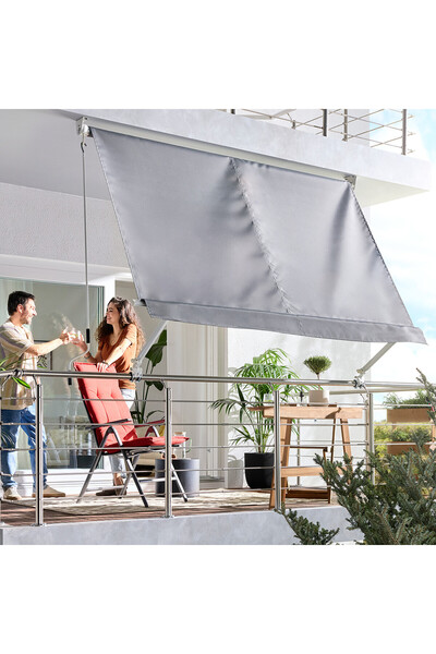 stratecht 245x245 cm Balkon Tentesi Manuel Kollu Ayarlanabilir Güneşlik UV Ko...