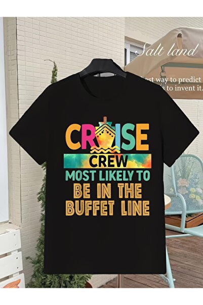 12 Teknoloji Funny Cruise Ship Buffet Line Saying Men's Graphic Tee Crew Neck...