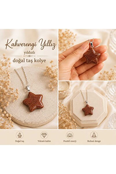 best bioenerji taş terapi Brown Star Natural Stone Necklace – the Sparkling S...