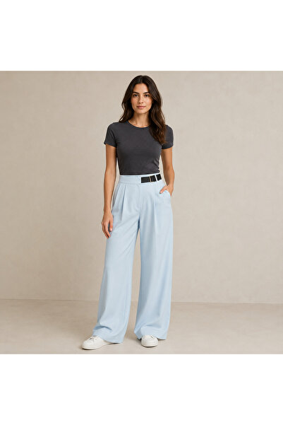 Emporya Trend |   Woman |   Blue |   Half Belt Detailed |   Pocketed |   High...