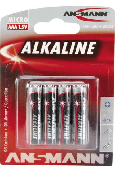 ANSMANN Pachet de 4 baterii alcaline AAA 1.5V Cod: 5015553