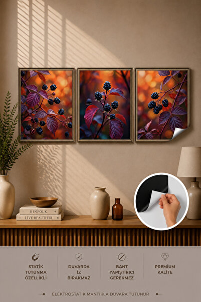 Elektrohold Statik Tutunma Özellikli Tablo - Poster Çiçek (Model- 102)