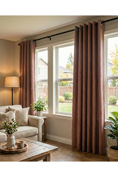 Pyramid Home Milano Linen Eyelet Background Curtain Rustic Single Wing Non-Cr...