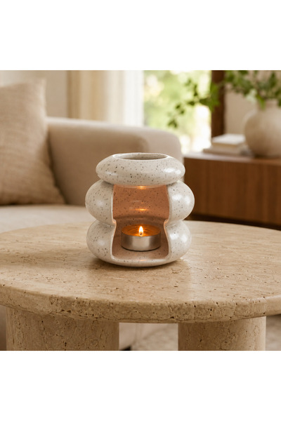 Lara Karma Ova Seramik Buhurdanlık – Uçucu Yağ ve Wax İçin Modern Dekoratif B...