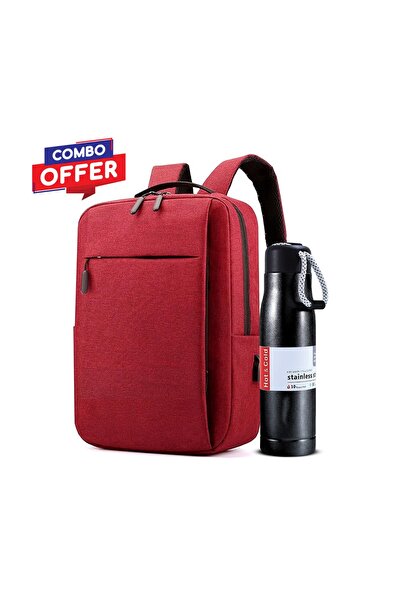 Zen Store 2PC Travel Combo – Laptop Backpack & Stainless Steel Insulated Wate...