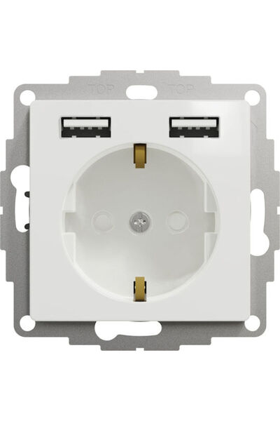 Schneider Electric Priză electrică Sedna cu o singură perete, cu 2 porturi US...