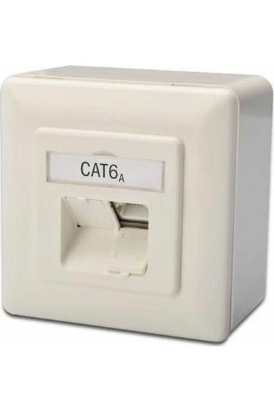 Digitus Μονή Εξωτερική Πρίζα Δικτύου RJ45 Cat6 σε Λευκό Χρώμα