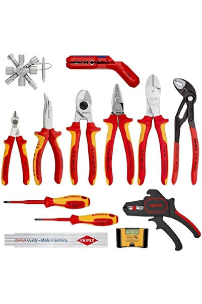 Knipex Set de clești electrici, 13 piese, pentru electrician. Cod: 00 20 90 V02