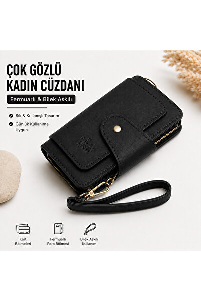 Crn collettion Kadın Çok gözlü bozuk para fermuarlı el cüzdanı yumuşak dokulu...