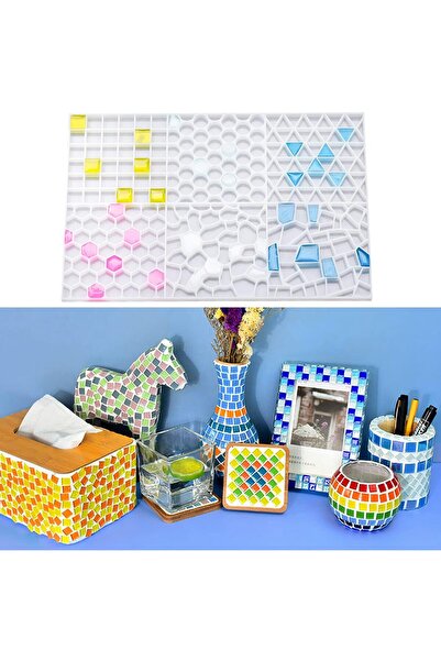 Arabest Silicone Molds, Mosaic Tiles, Mixed Shapes Mosaic Resin Molds, Mini F...