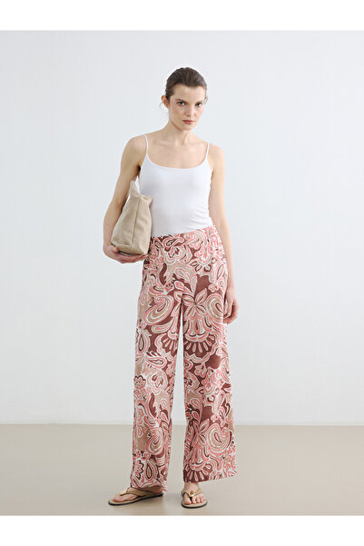 LC Waikiki Elastic Waist Patterned Women's Trousers