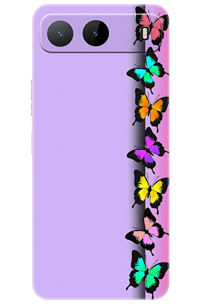 TECNO Spark 40 5G (KM8n) Uyumlu Kılıf Desen Baskılı Silikon Kelebek STK:671 C...