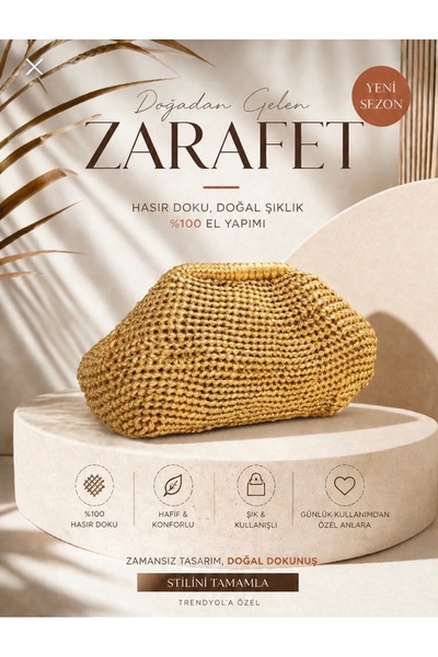 design bk Favori metalik burslu gold çanta