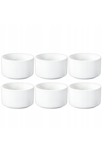WILMAX ENGLAND Set 6 Boluri pentru salate si gustari, Portelan alb, 180 ml, F...