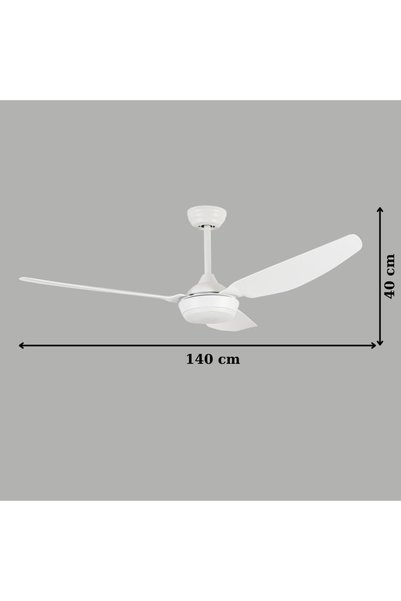 proled Lustra LED cu Ventilator tavan si telecomanda, 140 cm, 55 inch, alb, 3 viteze, 3 tipuri de lumina, 3 pale ABS