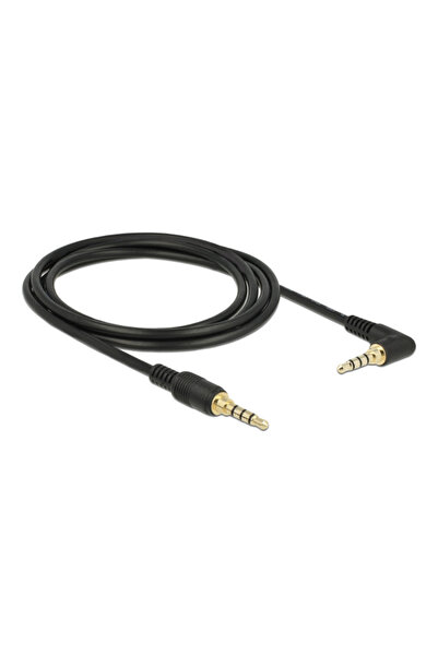 DELOCK καλώδιο 3.5mm 85613, γωνιακό, 24AWG, gold plated, 2m, μαύρο