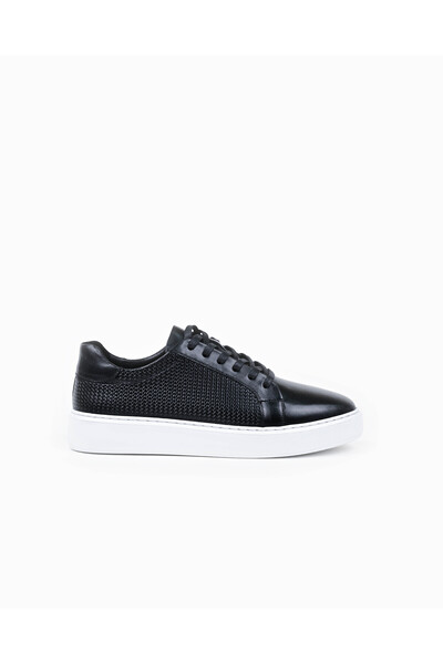 Hakiki Deri Sneaker Erkek Ayakkabı Siyah 2691