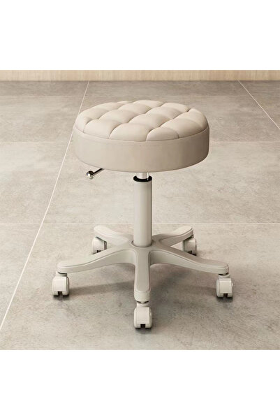 Diason Adjustable Height Rolling Swivel Stool with Wheels, Tufted PU Leather ...