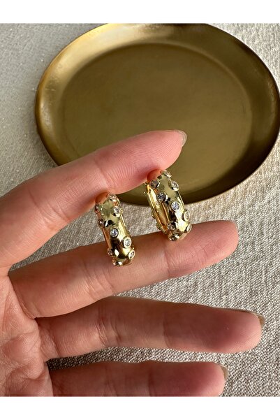 ringbox Gold Round Multi-Stone Earrings