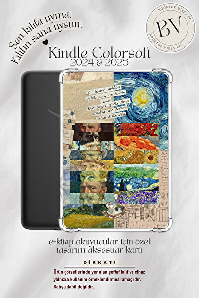BookTok Vibes Co. Van Gogh Temalı Artsy Insert - Kindle ve Kobo E-Kitap Okuyu...