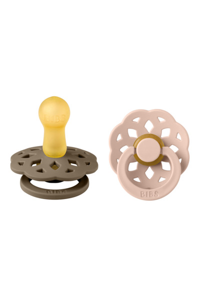 Bibs Set 2 suzete Boheme Latex, tetină rotundă - Culori și mărimi variate