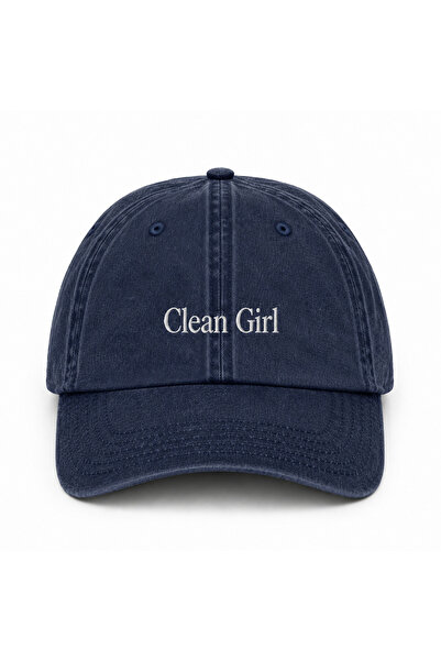 WeavedCo Clean Girl Embroidered Hat, Clean Girl Vintage Washed Baseball Cap (...