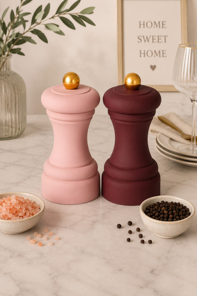 PUPSI Set 2 Râșnițe pentru Sare și Piper, Manuale, 13 cm, Organizare Elegantă...