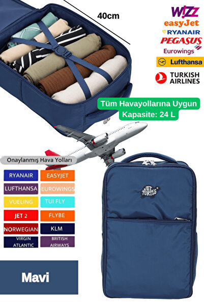 Jet Turtle Rucsac de călătorie 40cm 40x25x15 cm Pegasus, Wizz Air, Ryanair, B...