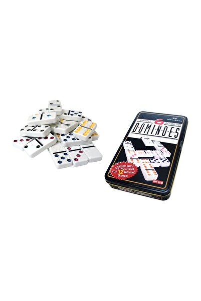 Unika Настолна игра Domino Color Unika с 28 цветни фигурки в метална кутия