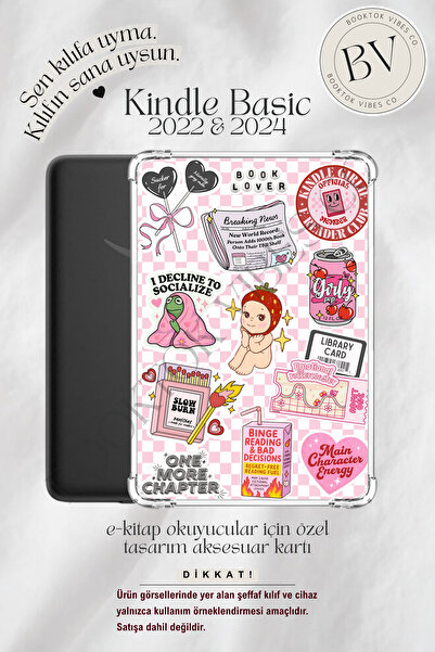 BookTok Vibes Co. Sonny Angel Pembe Sticker Temalı Insert - Kindle ve Kobo E-...
