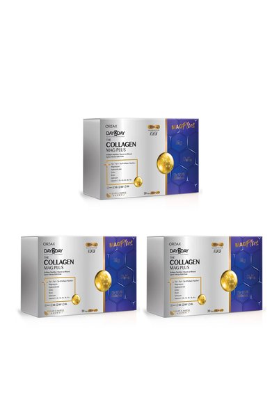 DAY2DAY Collagen Mag Plus 9700 Mg Collagen + Magnesium + D3 K2 + Biotin 30 Sachets - 3 Pcs