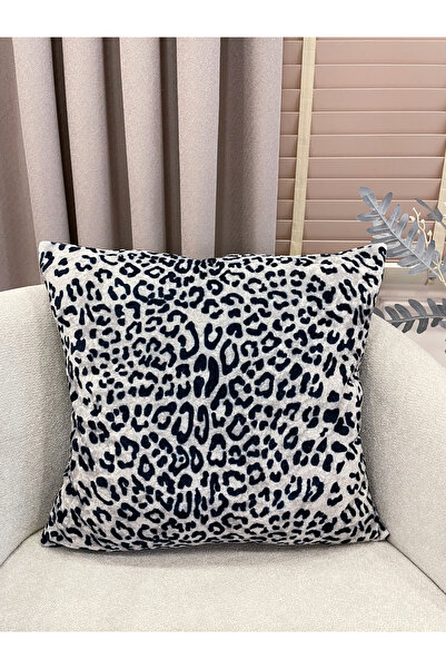 Brillant Leopar Desen Kadife Kumaş Kırlent Kılıfı (45x45)