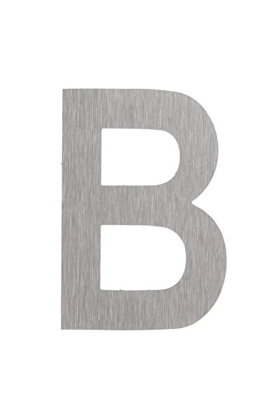 OEM Litera B, metalica, pentru poarta, autoadeziva, inox, 80 mm