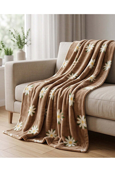 REDTAG Mustard Floral Print Blanket (220 x 200 cm)