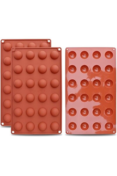 The Bros Mini 24-Cavity Semi Sphere Silicone Mold, 3 Packs Baking Mold for Ma...