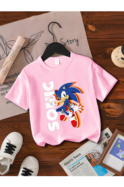 MAGORS تيشيرت للأطفال من SONIC THE HEDGEHOG بطبعة الموسم الجديد وياقة دائرية ...
