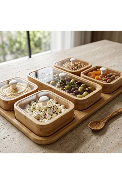 Yıldızan Msa Shop 6 Piece Bamboo Breakfast Set - Unbreakable Snack Bowl, Jam ...