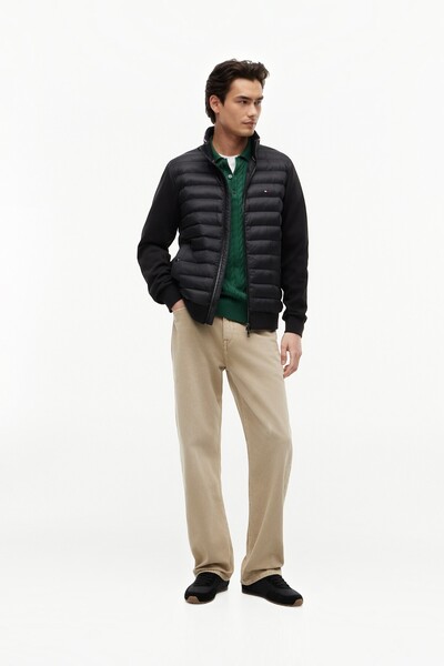 Tommy Hilfiger MIX MEDIA ESS RWB STAND COLLAR Erkek Siyah Sweatshirt - MW0MW4...
