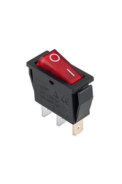 OEM IRS-101 3-pin ON-OFF switch with latching 16A 250VAC red bulb