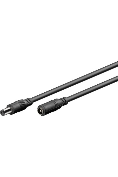 goobay Cablu de extensie DC 5.5x2.1 mama-tata 2x0.5mm 1.5m 5A 140W negru 76635