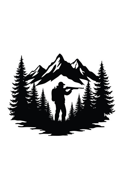 Amo-Stickers Sticker Auto Vanatoare Hunter 5 30cm Rosu