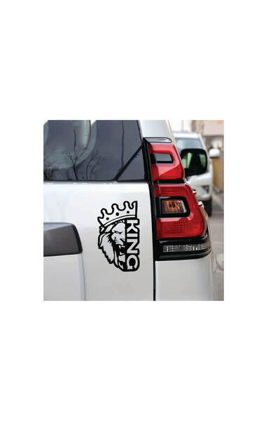 Amo-Stickers Стикер за кола Крал Лъв 45см Сребърен