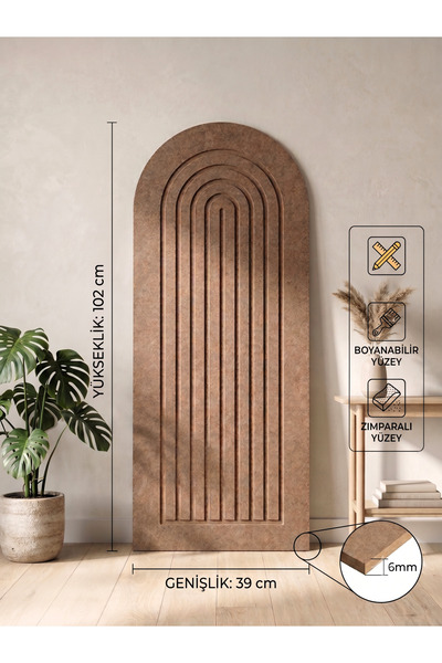 HMC DECOR Dekoratif Boyanabilir 6mm Ham MDF Duvar Paneli Model 6