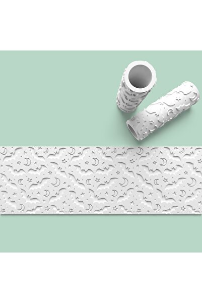 AKTASTORE Ceramic Polymer Clay Pattern Maker Roller Cylinder 10 cm Length 0957-5
