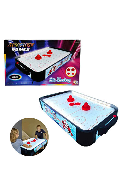 welcomein LED Işıklı Masaüstü Buz Hokeyi Oyunu 50x30 cm – Hızlı Air Hockey Ma...