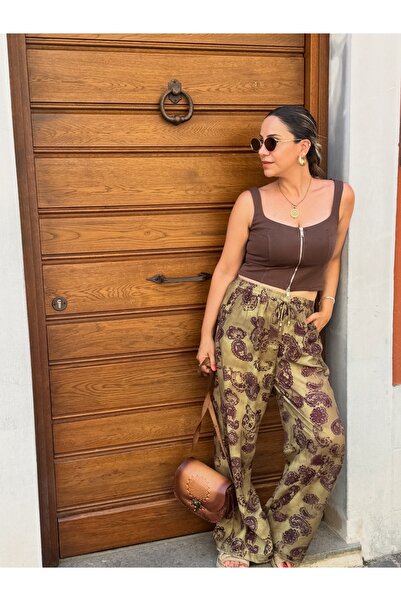 Rozella Butik Khaki Patterned Trousers