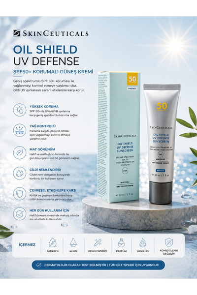 SkinCeuticals Oil Shield Uv Defense Spf50+ 30 ml - Matte Finish Protection Su...