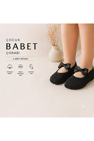 damlakidsmoda Kız çocuk bebek babet çorap siyah