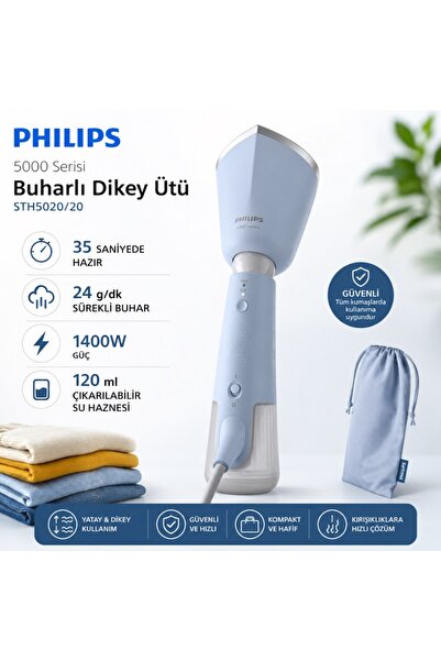 Philips Aparat de calcat vertical portabil , 1300W, 120 ml, talpa metalica, T...