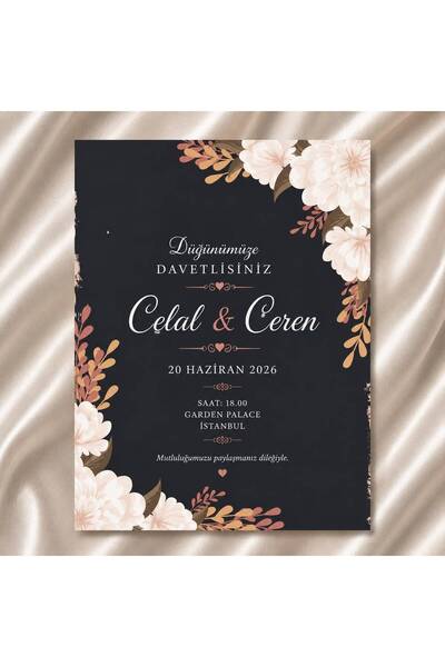 250 Adet Düğün, Nişan, Söz Davetiyesi Zarflı Model 141-148